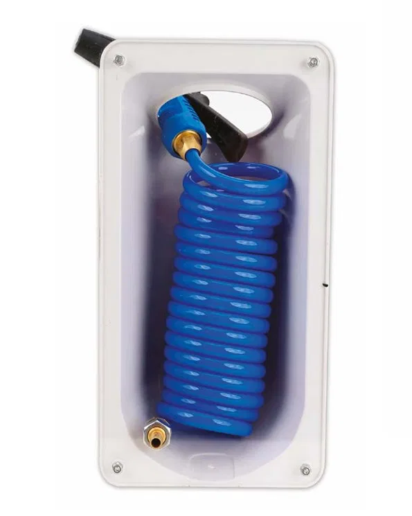 HC15S – HOSECOIL Boat Washdown Hose, Coiled 15 Foot Hose Length 3/4 Inch Garden Hose Fitting Blue High Performance Po...